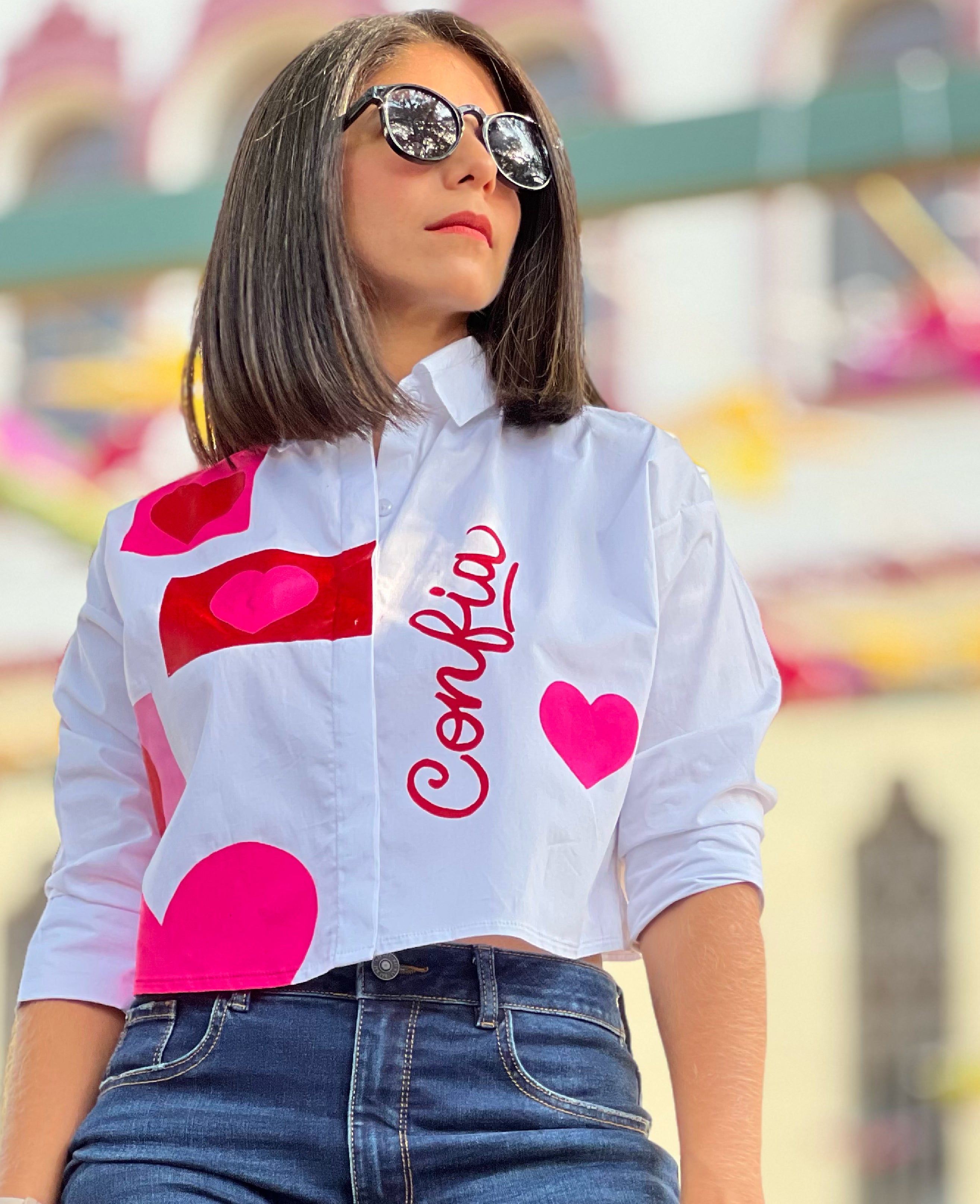 Camisa - Corazon rosa